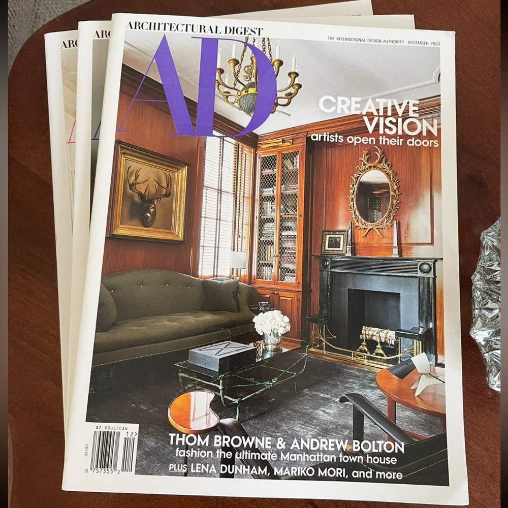 Architectural Digest Magazine with Elegant Interior Cover